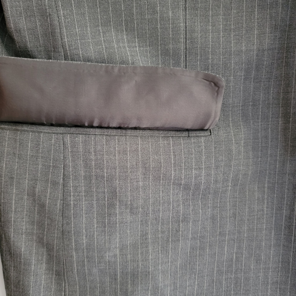 *NWT* Theory Waldorf Charcoal Stripe Two Button Coat Blazer Jacket, 44 Regular - Picture 3 of 10
